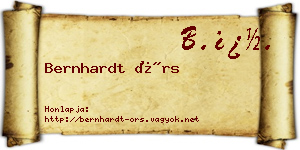 Bernhardt Örs névjegykártya