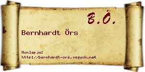 Bernhardt Örs névjegykártya