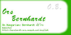 ors bernhardt business card